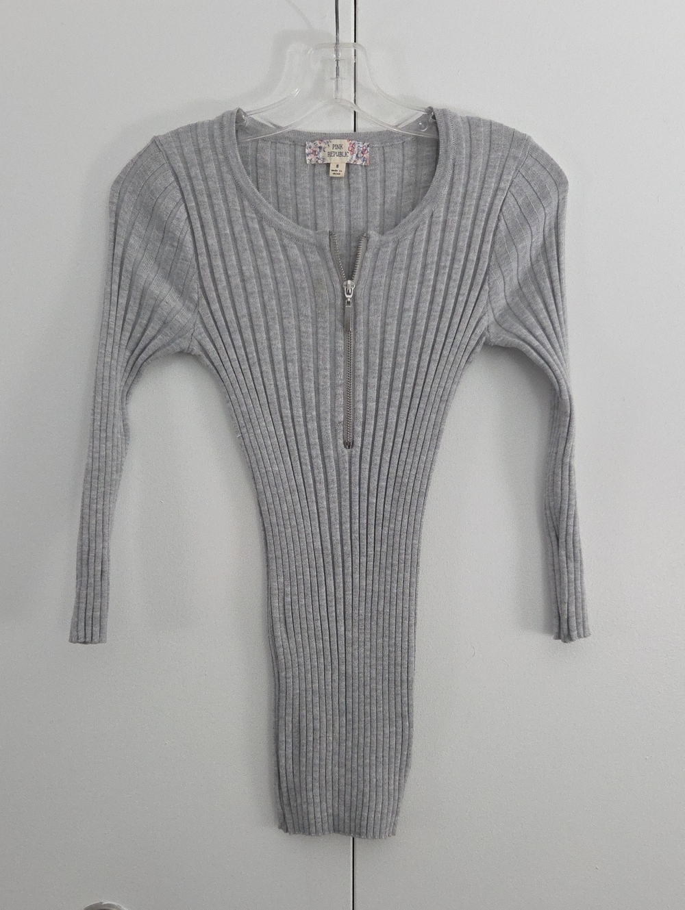 Pink Republic Ribbed Zip-Front Sweater